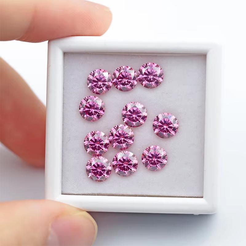 [USA Standard ] Top Belgium Cut Moissanite Stone Pink 0.1ct-5ct Gemstones Lab Grown Diamond Moissanite Loose Stone With GRA