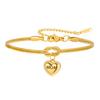 MOM Engraved Heart Charm Bracelet Stainless Steel Women's Love Knot Snake Chain Bracelets Jewelry Mother's Day Gift