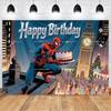 -Man Background, Superhero Themed Banner, Children's Party Decoration, Photo Background