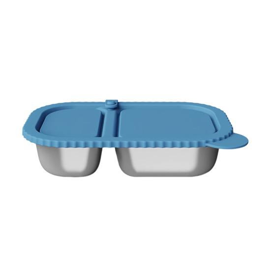 Opakovaně použitelná silikonová svačinová nádoba 2-přihrádková nepropustná krabička na potraviny pro omáčky ořechy myčka nádobí bezpečná krabička na svačinu