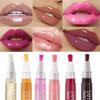 6 pièces Gloss Volumateur à Paillettes Fruitées Gel Hydratant Bâtonnet Teinté à Rotation Huile à Lèvres Transparente Maquillage Volumateur Soin des Lèvres