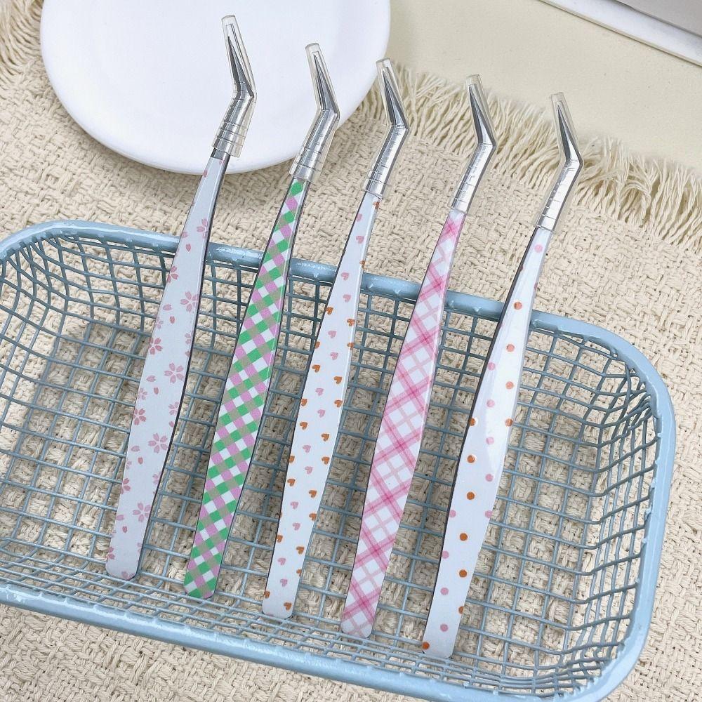 High Precision False Eyelash Tweezers Metal Lashes Extension Tweezer  Miniature Scene Stickers