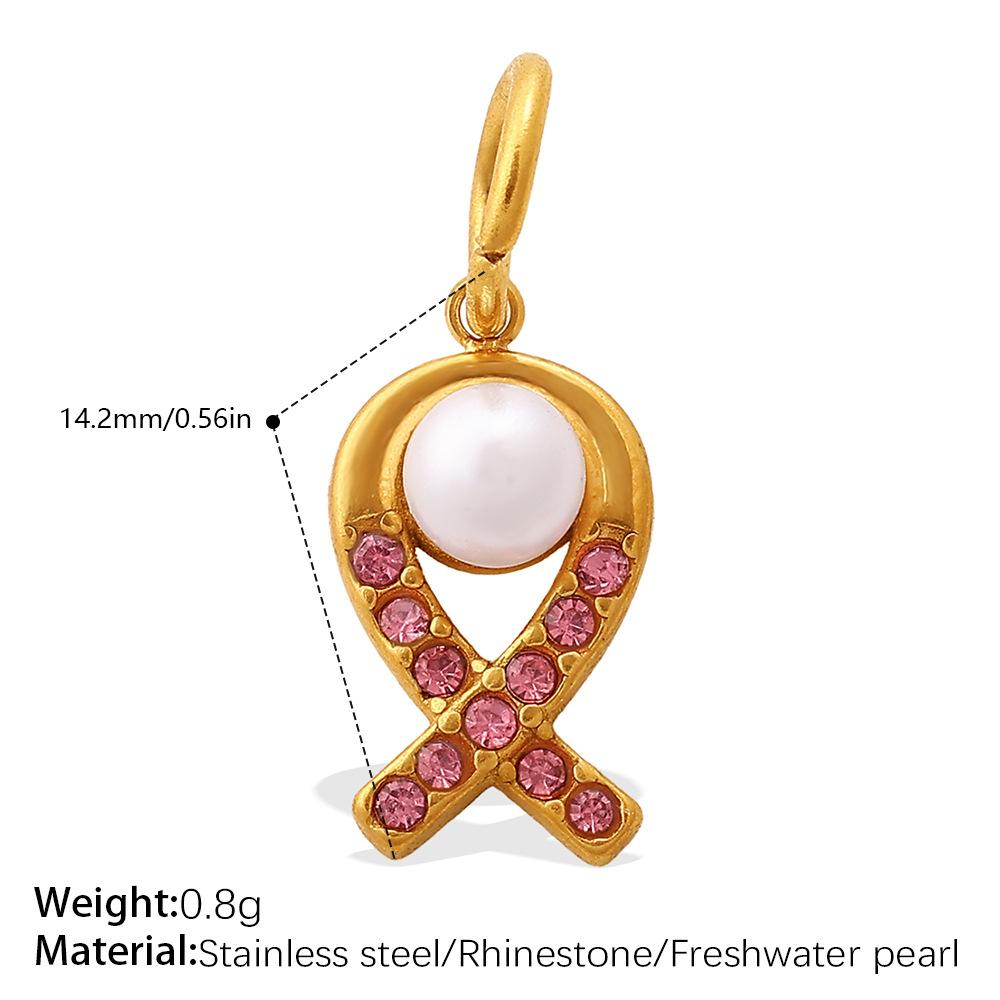 Stylish And Diverse Diy Pendant Stainless Steel Gold-Plated Diamond-Encrusted Freshwater Pearl Pendant Collection