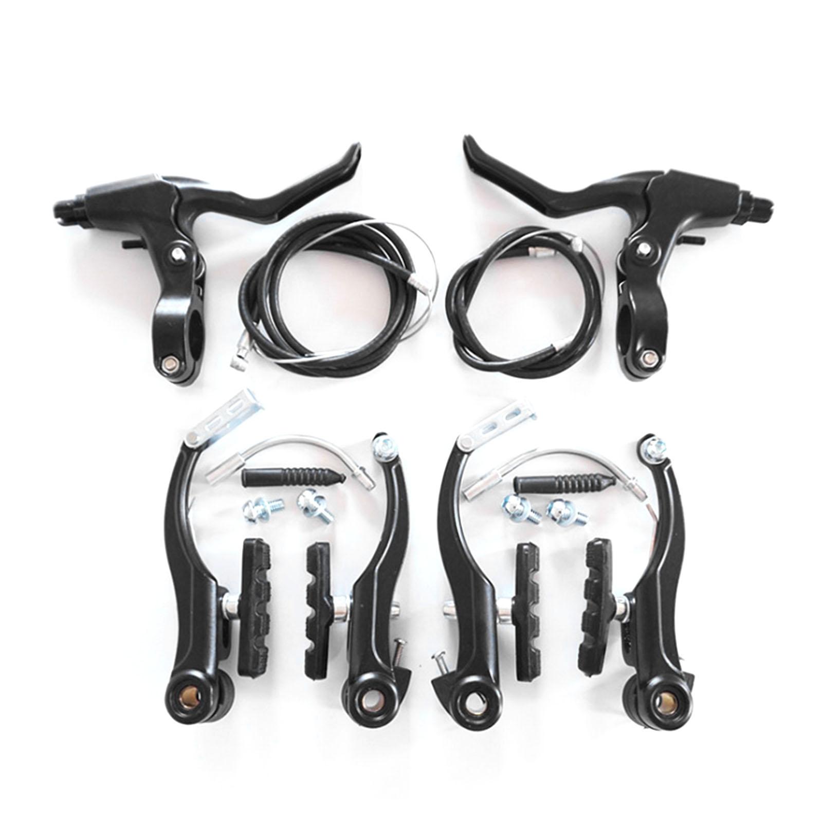 

Bike Front Rear V Brake Set Aluminum Alloy Mountain Road Bike V Brake Set Riding Accessories Black