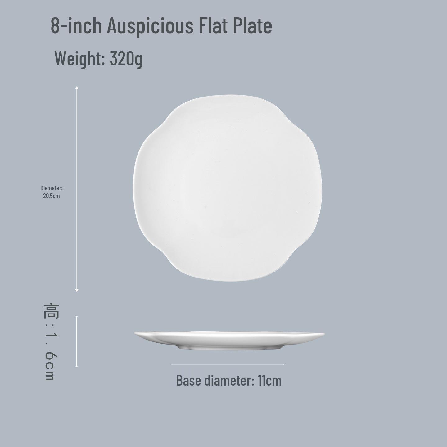 Bone China Lace Flat Plate – Pure White, Customizable Ceramic Tableware for Western Dishes
