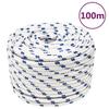 152305 vidaXL Boat Rope White 14 Mm 100 M Polypropylene
