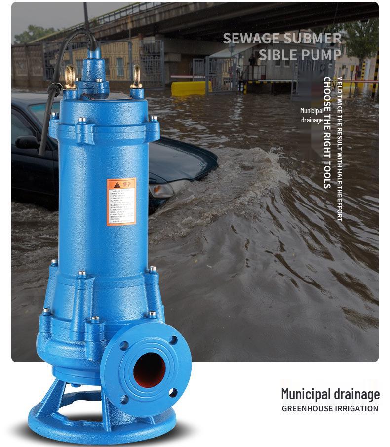 GNWQ Submersible Farm Manure Pump: Non-Clogging Cutting Hinge Knife Sewage Pump