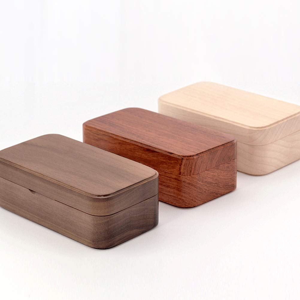 Sinzyo Cylinder Music Box, Wooden, with Ring Holder (Rosewood, Song Canon)