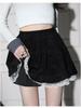 Lace-Trimmed A-Line Flare Skirt for Women - High Waist, Slimming, Sweet Style for Autumn/Winter 2025