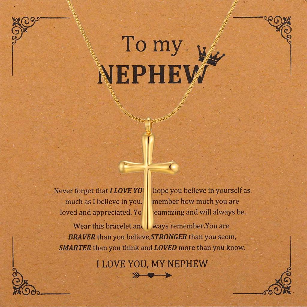 Cross Necklace for Women, Baptism First Holy Communion Confirmation Easter Gifts Teenage Christmas Gift for Mom Nephew