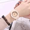 Wood Grain Quartz Watch Stylish Round Dial Watch Arabic Numerals Elegant Wristwatch for Men Women Daily Wear Office Parties Dating