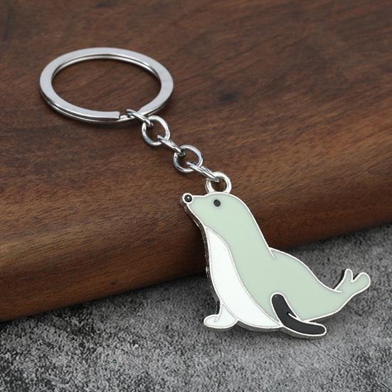 Keychain with Seal Pendant Lightweight Portable Keyring Creative Design Multiple Colors