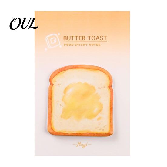 Loaf Shape Stick Notes Note Pads, Funny Toast Bread Cookie Cheese Design Cute Notepad, 30 Study Desk Accessories Sheets/Pad Self Memo Pad for