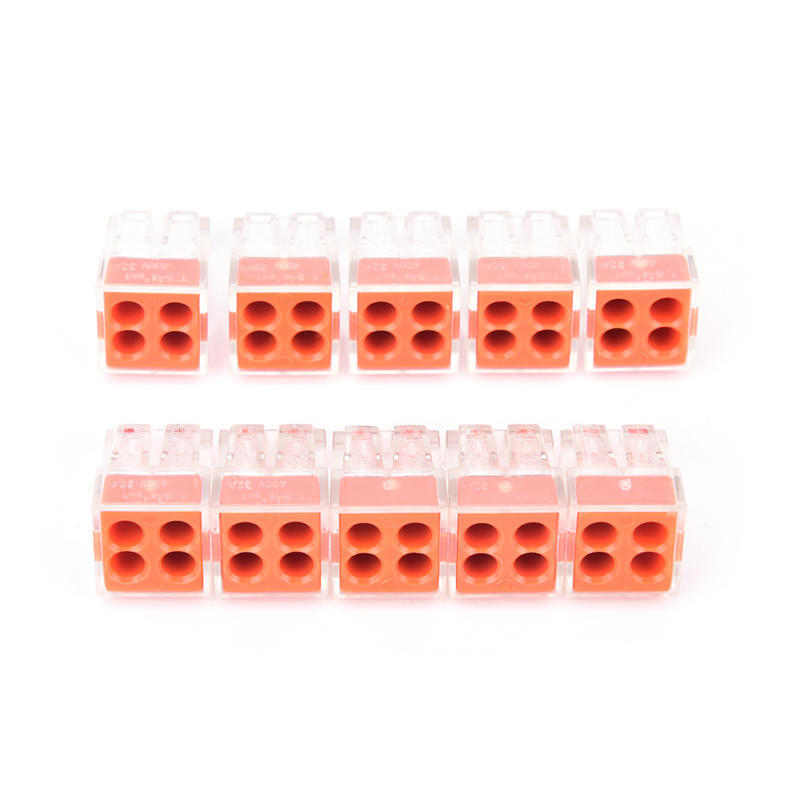 Buy 10Pcs Pct-104 Wire Connector For Junction Box 4 Pin Conductor ...