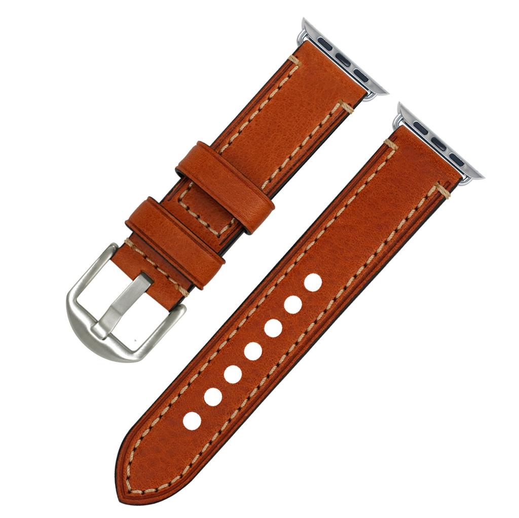 Suitable For Apple S7 Watch Apple Iwatch Strap First Layer Crazy Horse Leather Pin Buckle Watch8 Watch Strap