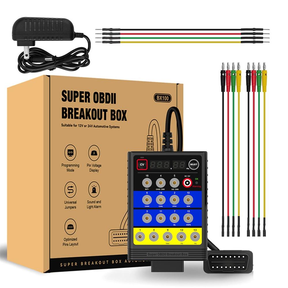 OBD2 Breakout Box Auto OBDII Protocol Detector 16-Pin CAN Bus Test Breakout