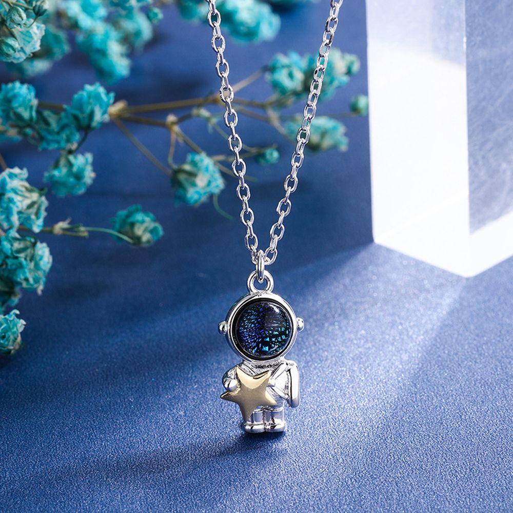 Charm Liefhebbers Voor Vrouwen Mannen Maan Ster Ruimtevaarder Koppels Ketting Mode Sieraden Koreaanse Stijl Choker