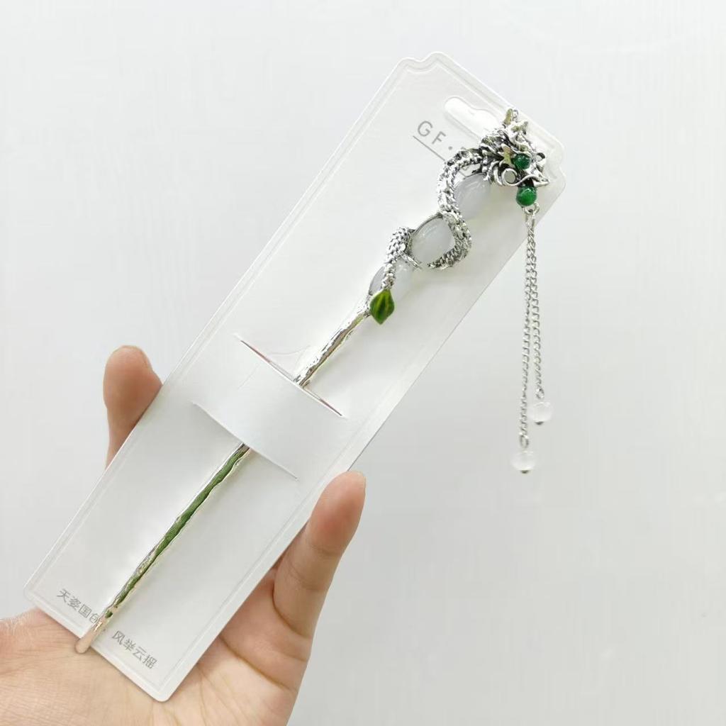 Fairy Flower Tassel Hairpin For Women Handmade Oil Dripping Floral Hair Stick Jewelry Metal Hair Accessories Girls Hair Pin 1pc