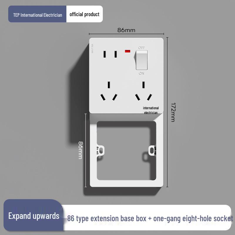 86 Type Multi-functional Five-Hole Wall Socket Converter with Switch and Power Strip