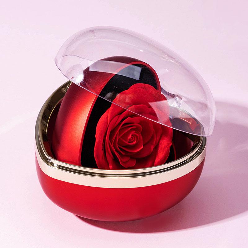 Rotating Rose Gift Box with Necklace and Ring - Valentine's Day Eternal Flower Jewelry Box