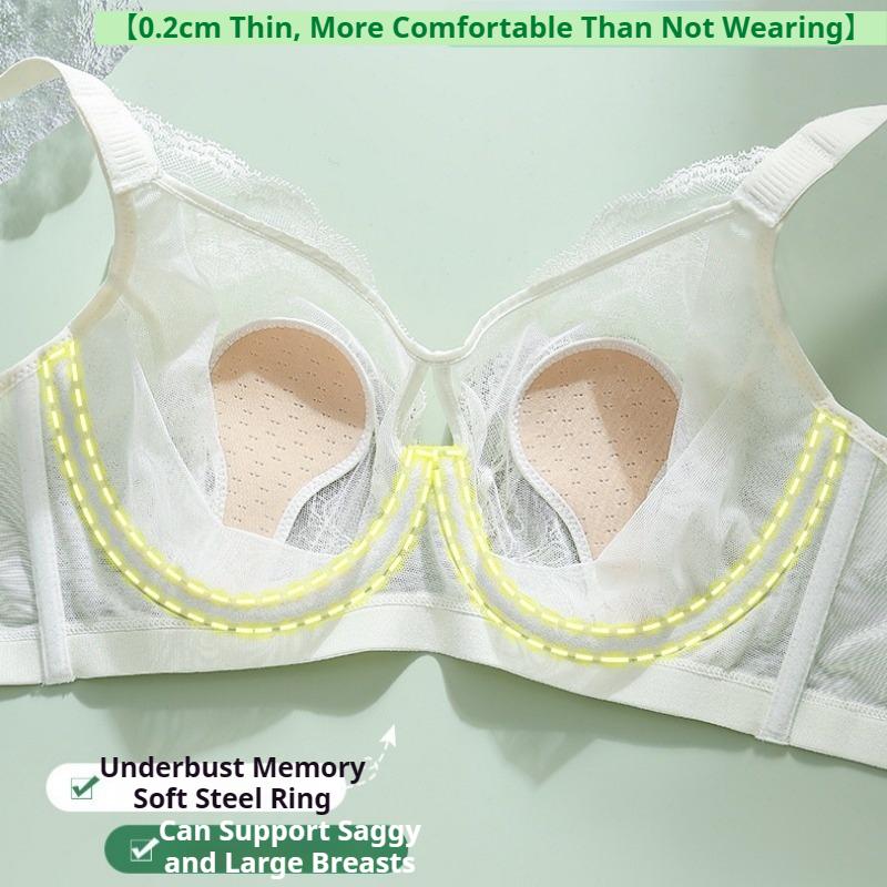 French Lace Crystal Cup Rabbit Ear Bra Soft Steel Ring Adjustment Sexy Push-up Ultra-thin Large Chest Small Underwear