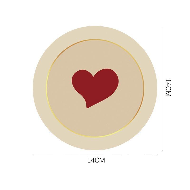

Винтажные круглые подставки Love Абсорбирующие теплоизоляционные коврики Бытовой обеденный стол Нескользящий противоожоговый коврик Фотография ювелирных изделий