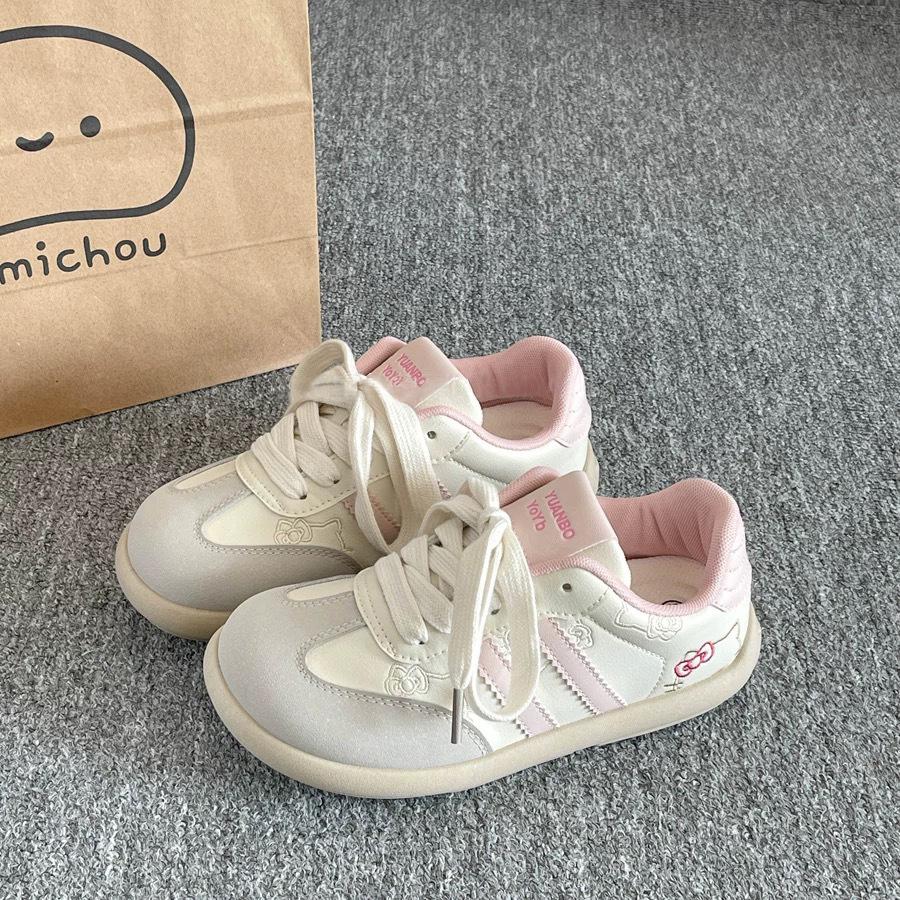 

2025 spring new soft-soled spring running sneakers girls shoes fashion trend sports casual shoes lightweight 35 розовый