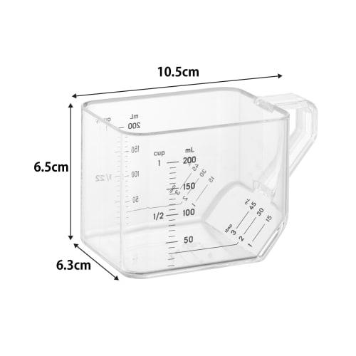 Yamazaki Tower Measuring Cup, 200ml, Tablespoon Measure, White, W10.5 X D6.3 X H6.5cm, Dishwasher and Microwave Safe, Heat Resistant, Tritan, Product
