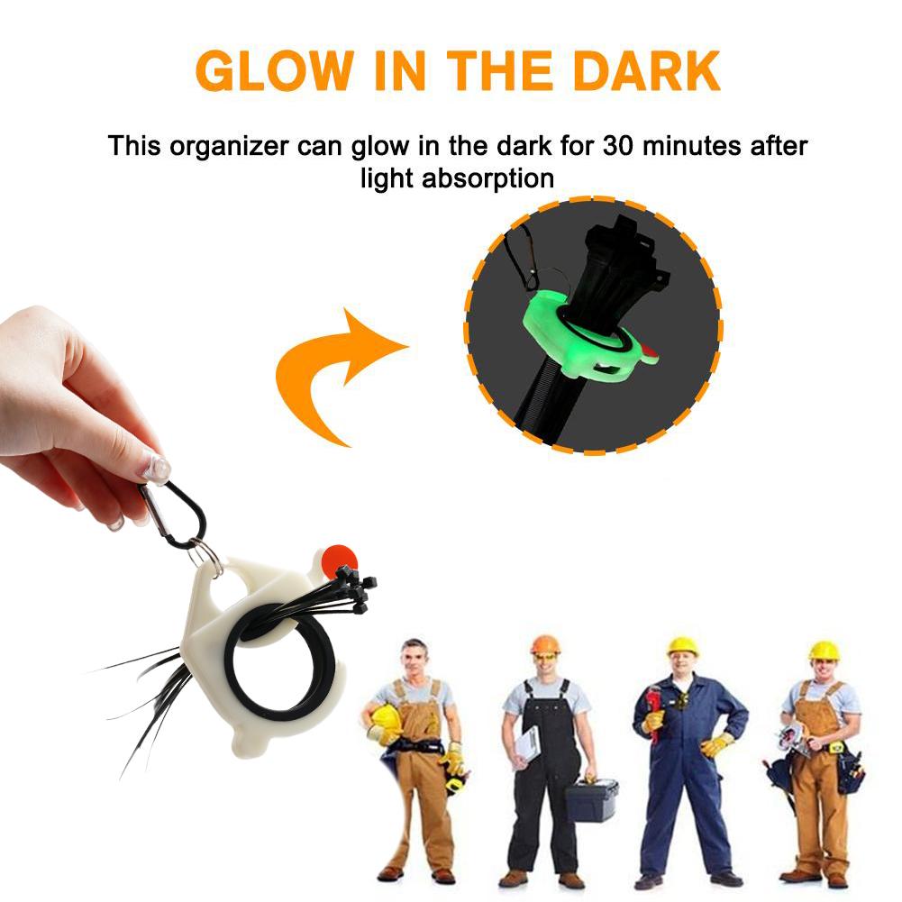 Fluorescent ABS Cable Tie Organizer - Reusable Electrical Wire Ties Clip for Electricians & High-Altitude Work Portable Durable