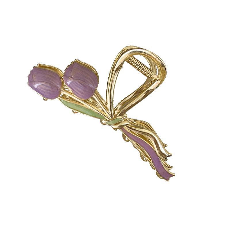 1PC Temperament Grab Clip Gardenia Back Of Head Grab Clip Tulip Shark Clip Large Sweet Super Fairy Premium Multi-Coloured
