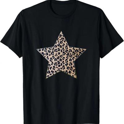 Sternform - Niedliches Geparden-Leopardenmuster Grafik T-Shirt