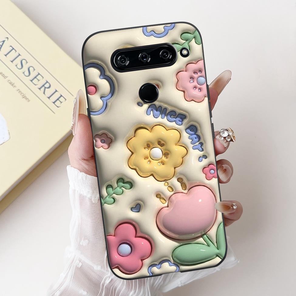 For LG V40 V50 ThinQ Case V50S ThinQ Cute Cartoon Cat Luxury Cool Shockproof Silicone Back Cover For LG V50S ThinQ 5G Phone Case