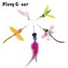 5pcs Cute Simulation Insect Cat Teaser Stick Heads Training Imitate Goldfish Cat Long Tail Pet Toy