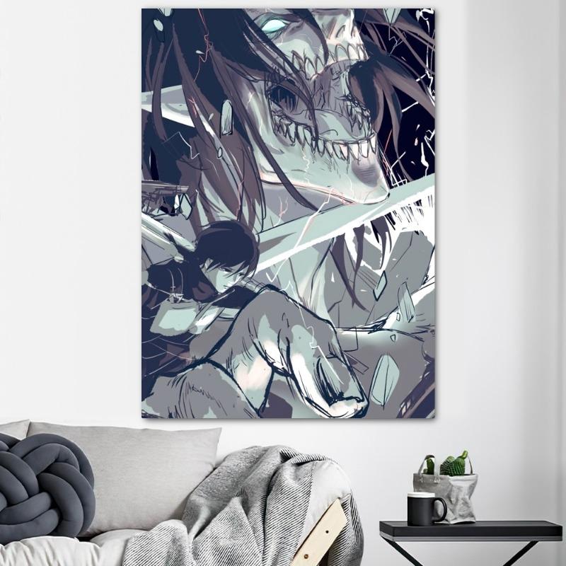 Attack on Titan Anime Imprimeuri Poster Autocolante de Perete Autocolante Imagini Pictură pe Pânză Living Decor Acasă