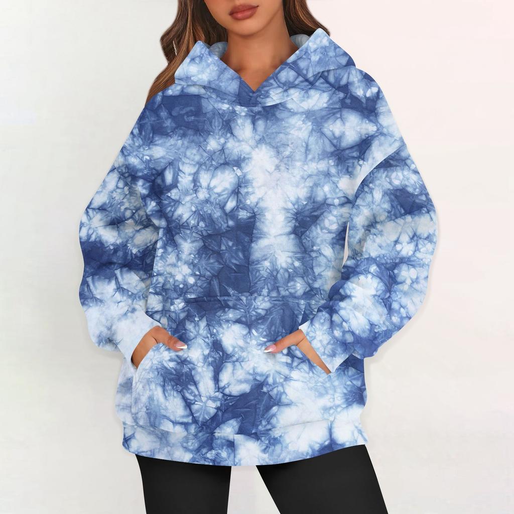 Dámské nadměrné mikiny s fleecovou kapucí, pulovry s dlouhým rukávem, outfity s kapsou