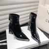 Designer Vintage Women Pointed Toe Ankle Boots Fashion High Heels Short Booties Autumn Winter Women's Shoes