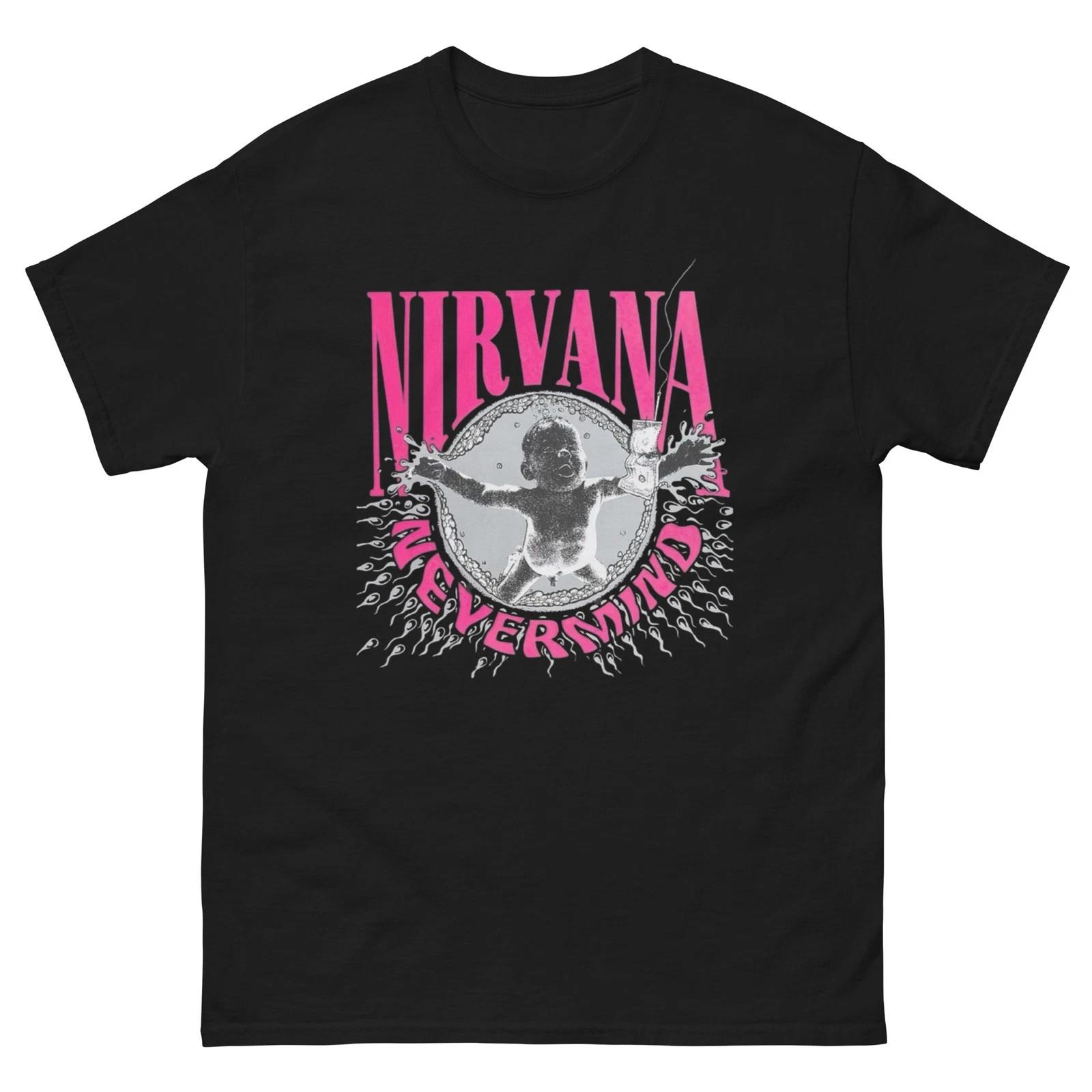 Nirvana Inspired Nevermind Album T-Shirt 90s Grunge Rock Vintage Graphic Tee 4XL