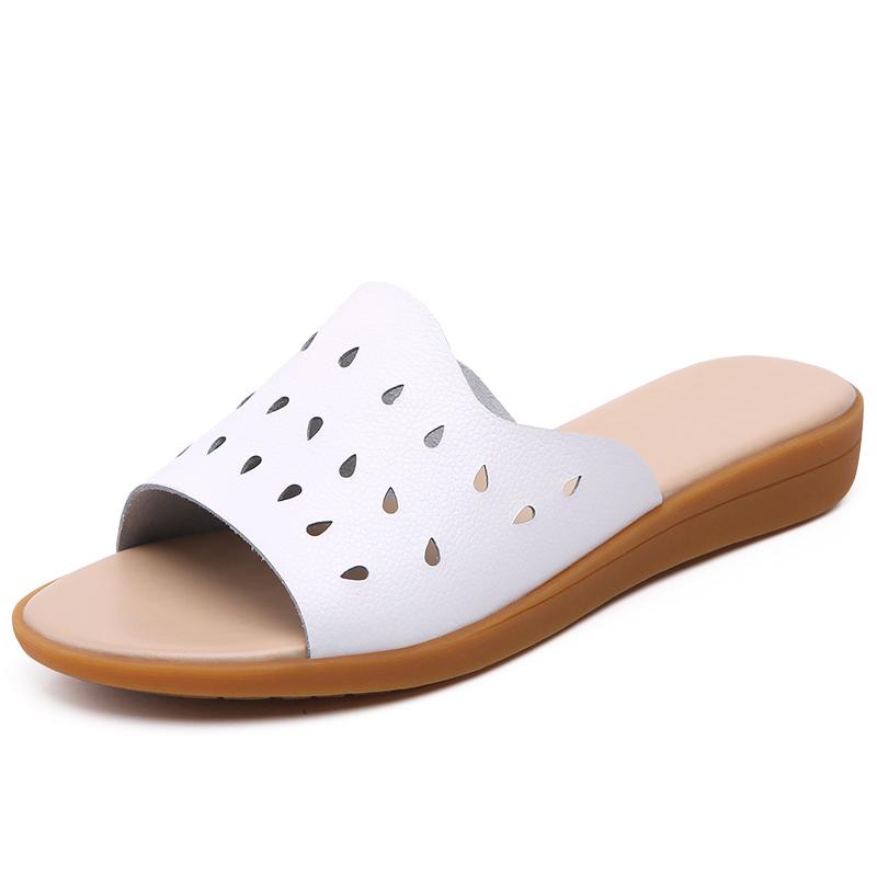Holfredterse 2022 женские кожаные сандалии женские шлепанцы ванная комната обувь для женщин тапочки домашняя обувь большой размер плюс 41 8799 38 2895₽