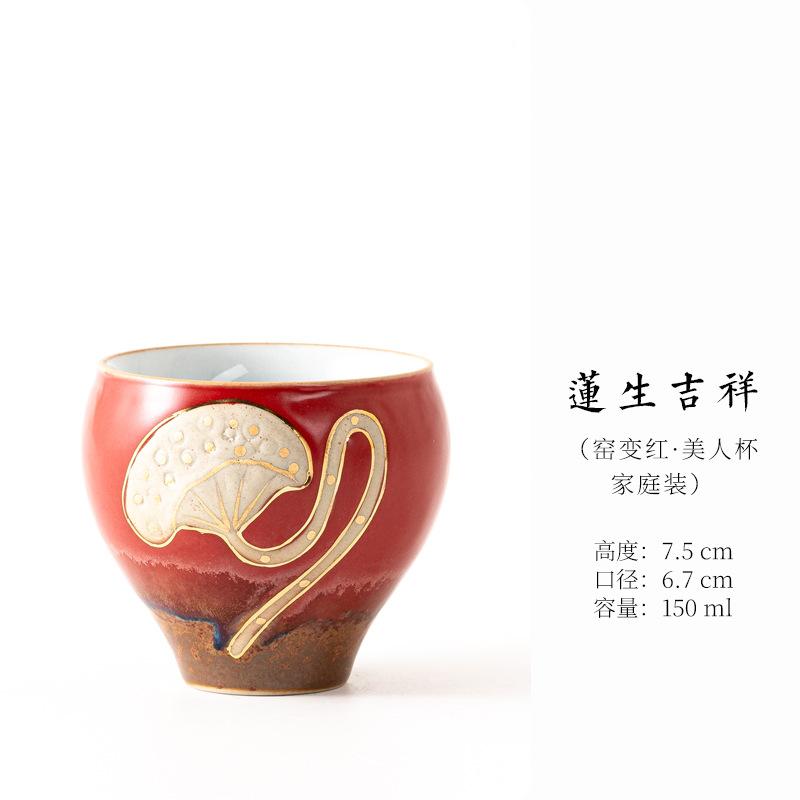 

Tenmokus Tea Cup Jianzhan Ceramic Tea cup Traditional Chinese Style Small Teacups for Kungfu Tea Cermony Art Deco and Collection