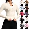 Women's Slim Fit Athletic Jacket Breathable Lightweight Full Zip Workout Running Fitness Sportswear Long Sleeve Activewear Top