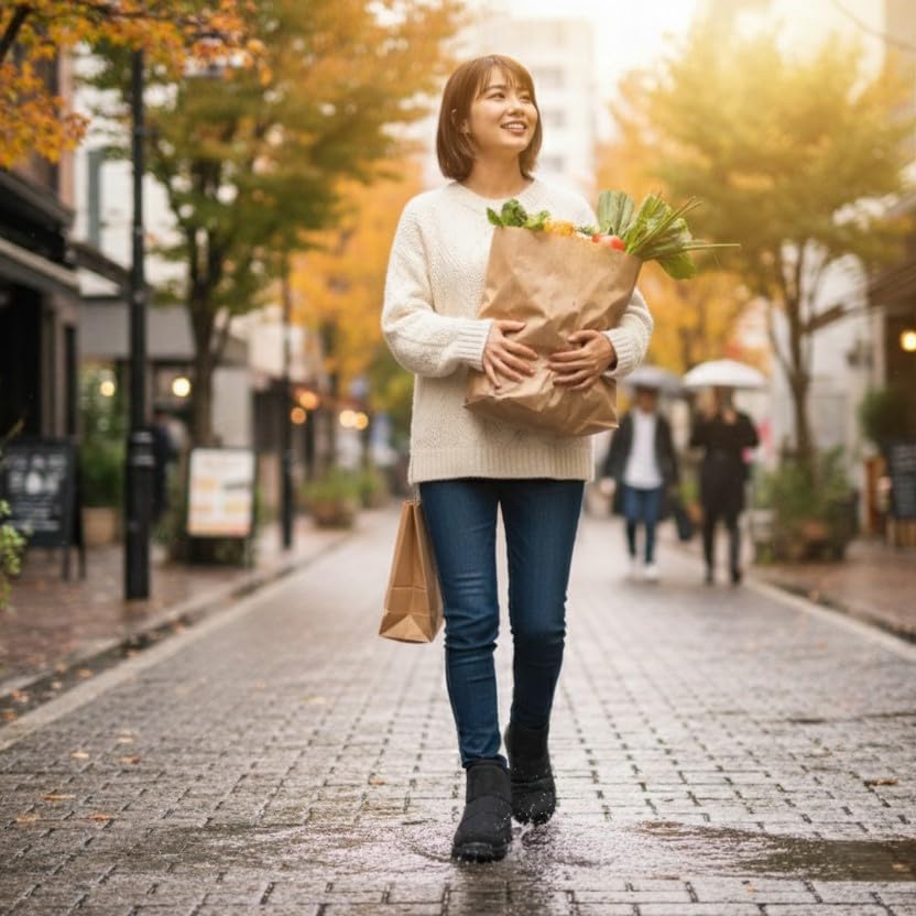 Moz Sweden Logon Hands-Free Snow Boots, Water-Repellent, Waterproof, and Cold-Weather, Lightweight, for Women, Rain Boots, Black, 93325422
