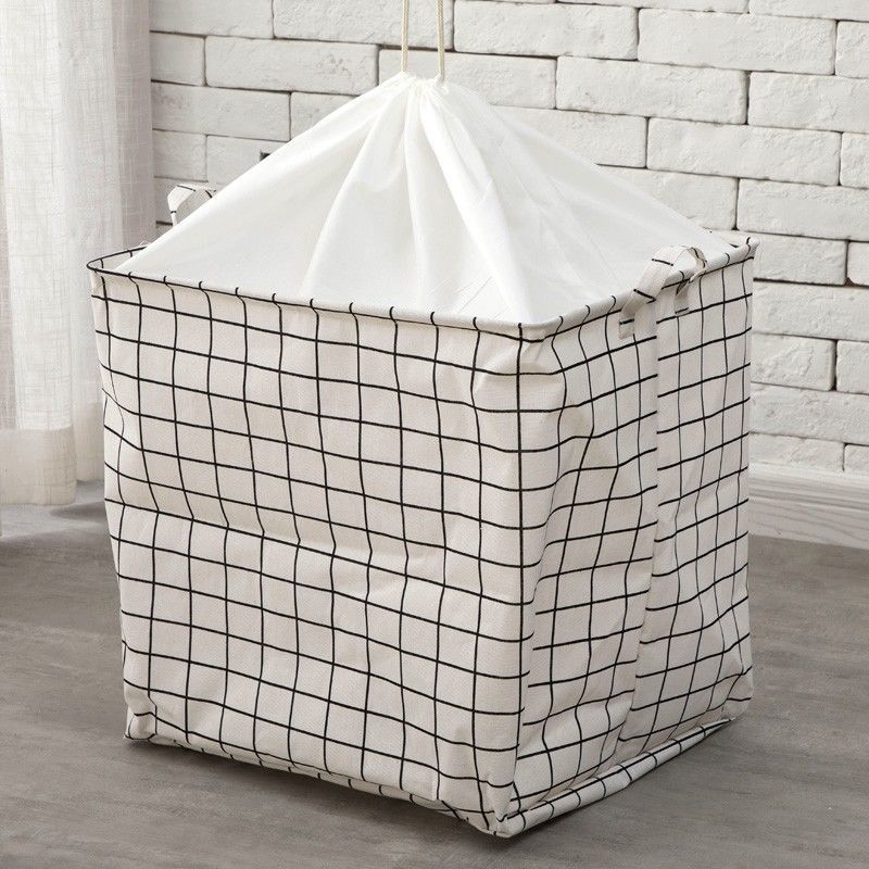 Extra Large Cotton Linen Home Debris Storage Bag Fresh Printed Pattern Clothes Dustproof Organizer Dormitory Quilt Finishing Bag