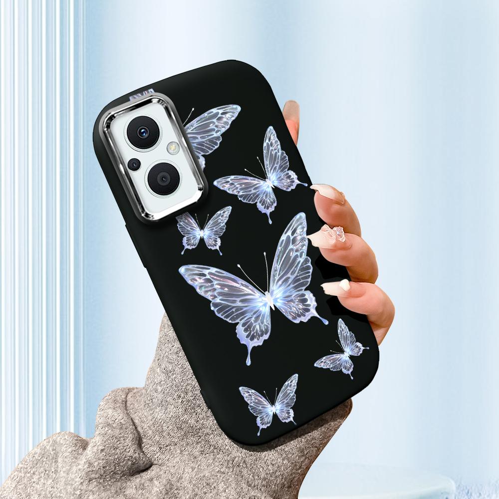 Pro Vivo V23 V25 V27 V29 V30 Y27S Y28 Y33S Y36 Infinix Hot30I Hot40 Tecno Spark20 Kreslená Černá Kočka Stříbrný Okraj Měkké Tekuté Silikonové Ochranné Pouzdro