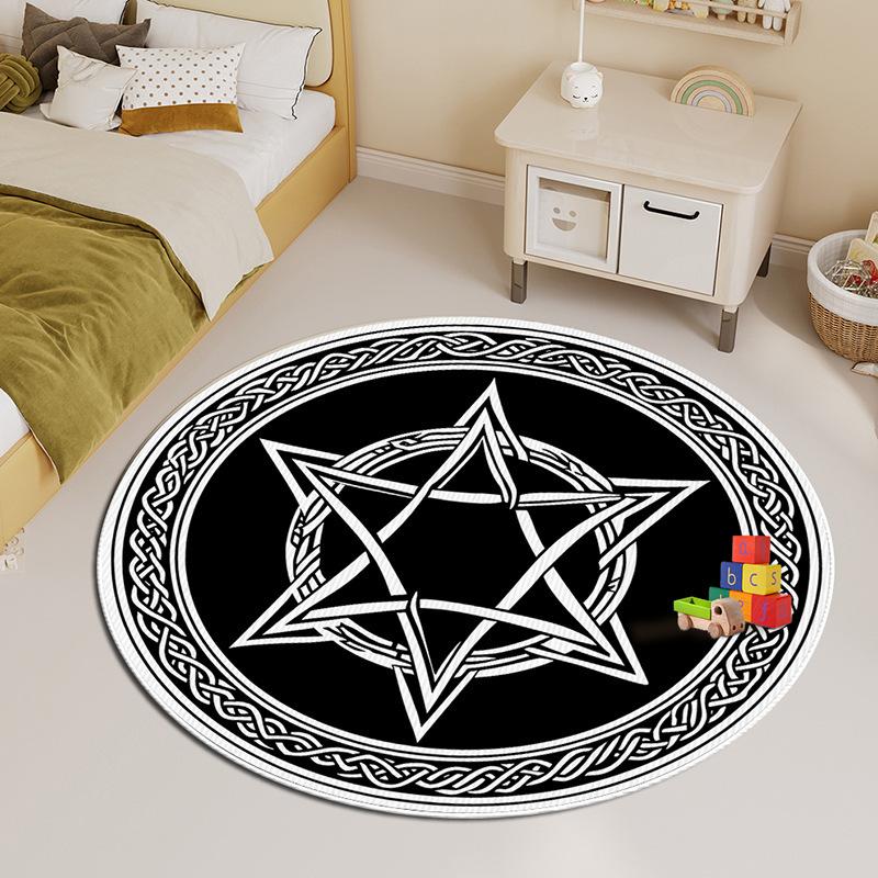 Kulatý koberec, Podložka pod domácí počítačovou židli, Velkoplošný do ložnice, obývacího pokoje, pod konferenční stolek, pod závěsný koš, Koberec s magickým polem, Odolný proti skvrnám