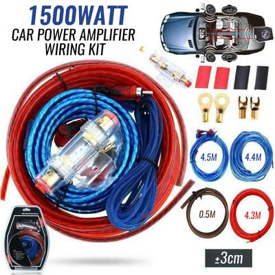 1500W Auto Leistungsverstärker Verkabelungssatz Audio Subwoofer AMP Cinch Stromkabel Sicherungssatz Auto Audio Kabel Verkabelung
