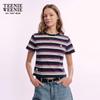 Teenie Weenie Women's Striped Bear Short Sleeve T-Shirt
