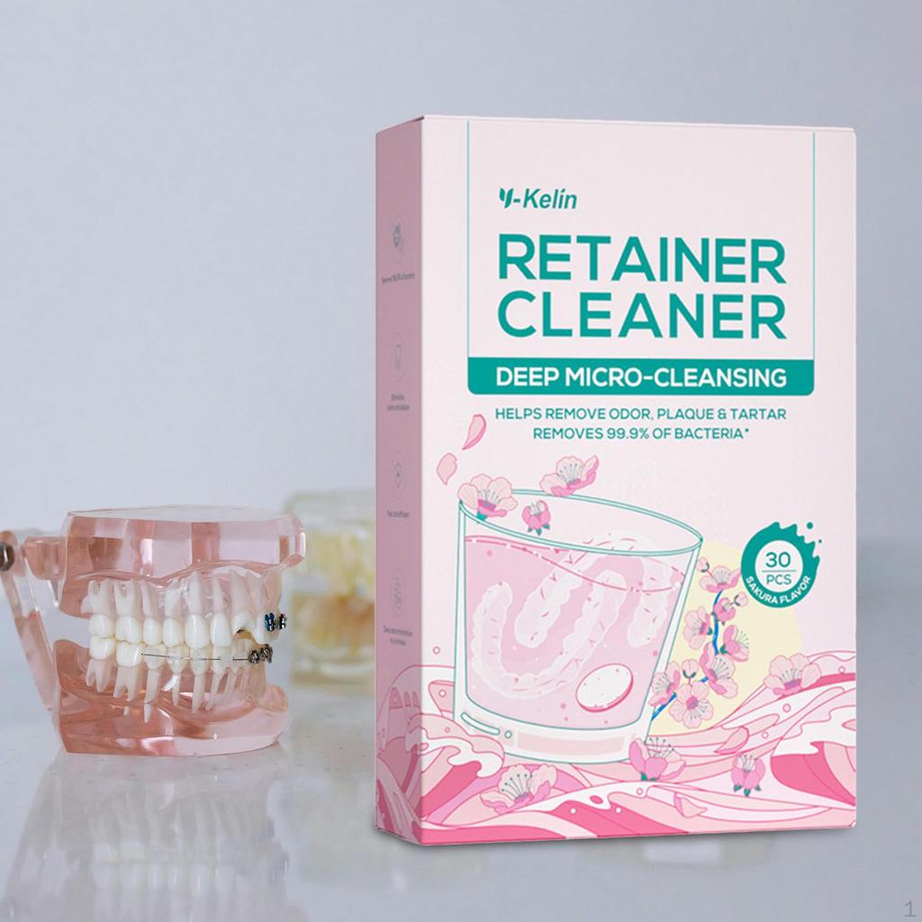 30 Pieces Denture Cleaner Tablet Cleaning Tool False Tooth Sakura flavor