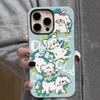 Sublimation Coated Glossy Phone Case Hard Plastic +TPU Soft TPU Shell White Dogs Patterned Full Protective Back Cover for iPhone Samsung