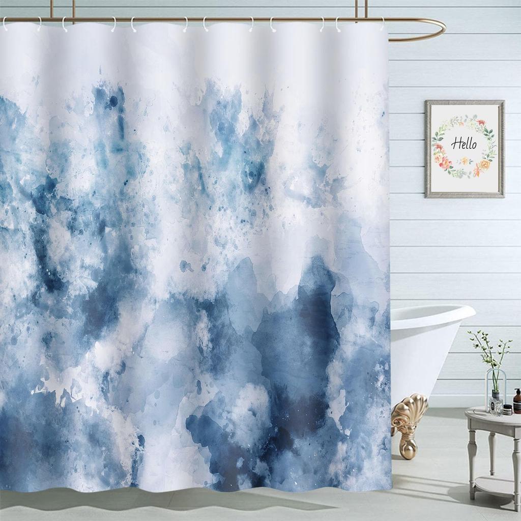 Purple Blue Spider Shower Curtain 72X72 Inch Bat Halloween Bathroom Curtains Set Home Waterproof Polyester Fabric With Hooks