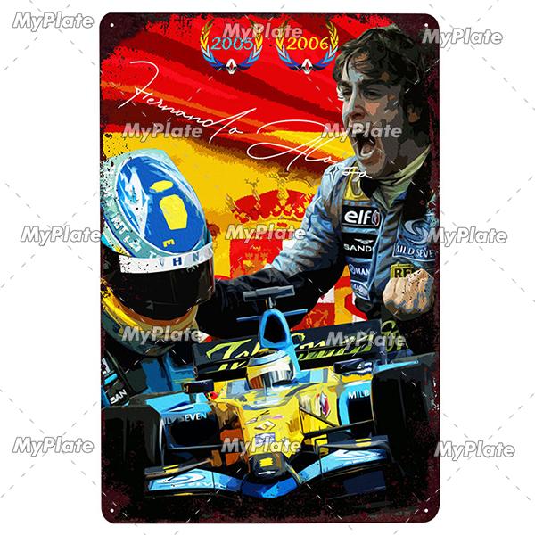 Racing Track Metal Sign Vintage Plaque Sercive Tin Sign Wall Decor For Garage Race Car Plate Crafts Poster F1 Game Custom